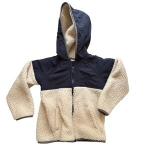 Kids Zip Hoodie - 4T Navy Blue and Cream   SKU 7